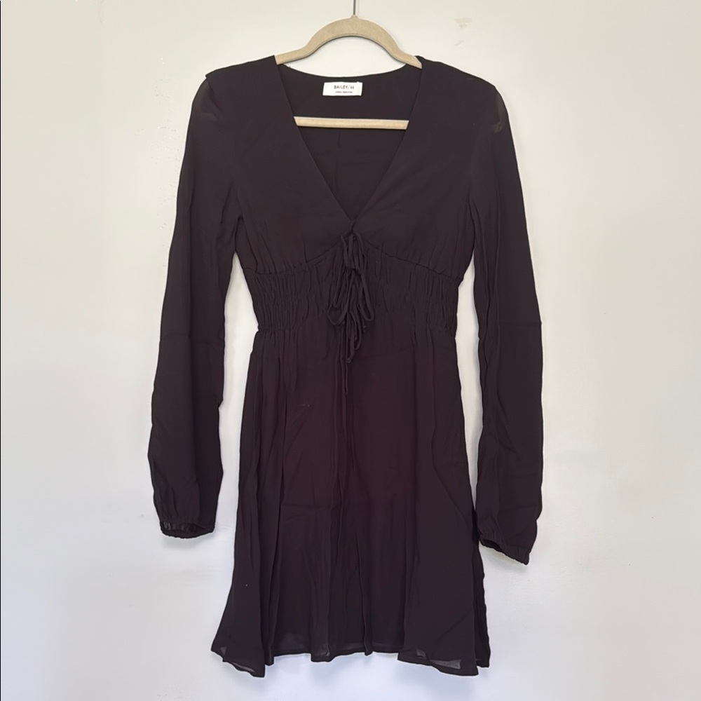 Bailey 44 Size XS Black Ruched Tie Front Sundress
